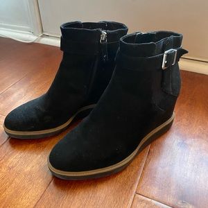 Suede Wedge Booties